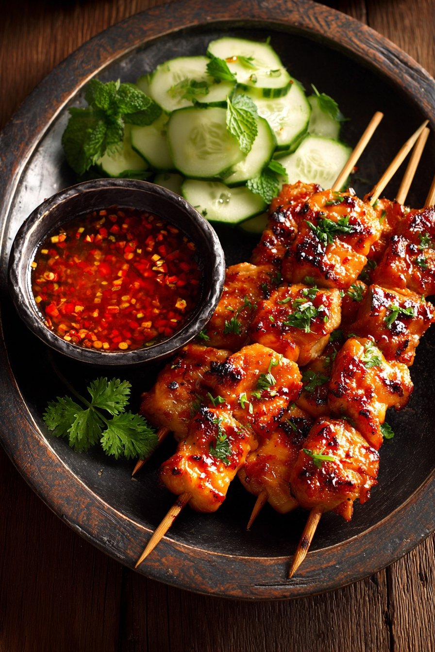 Bang Bang Chicken Skewers