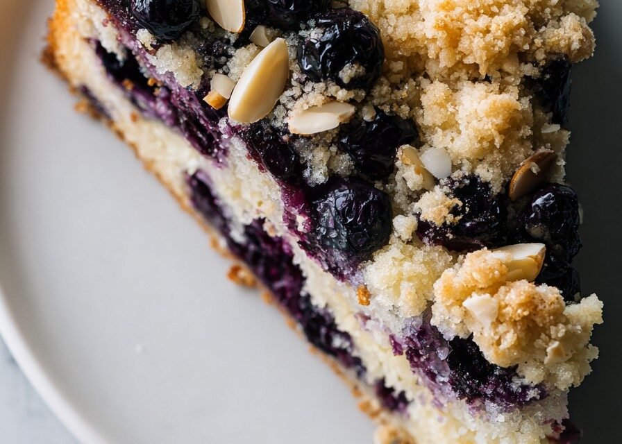 Blueberry coffee cake with extra crunchy crumble article article