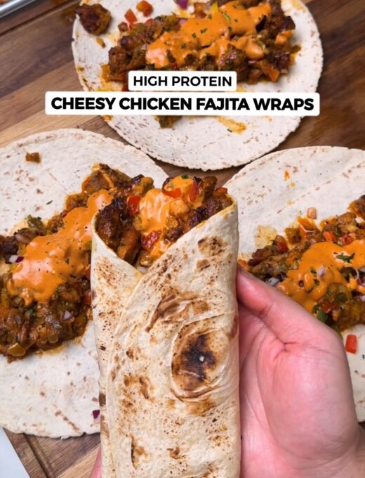 Cheesy Chicken Fajita Wraps: High Protein