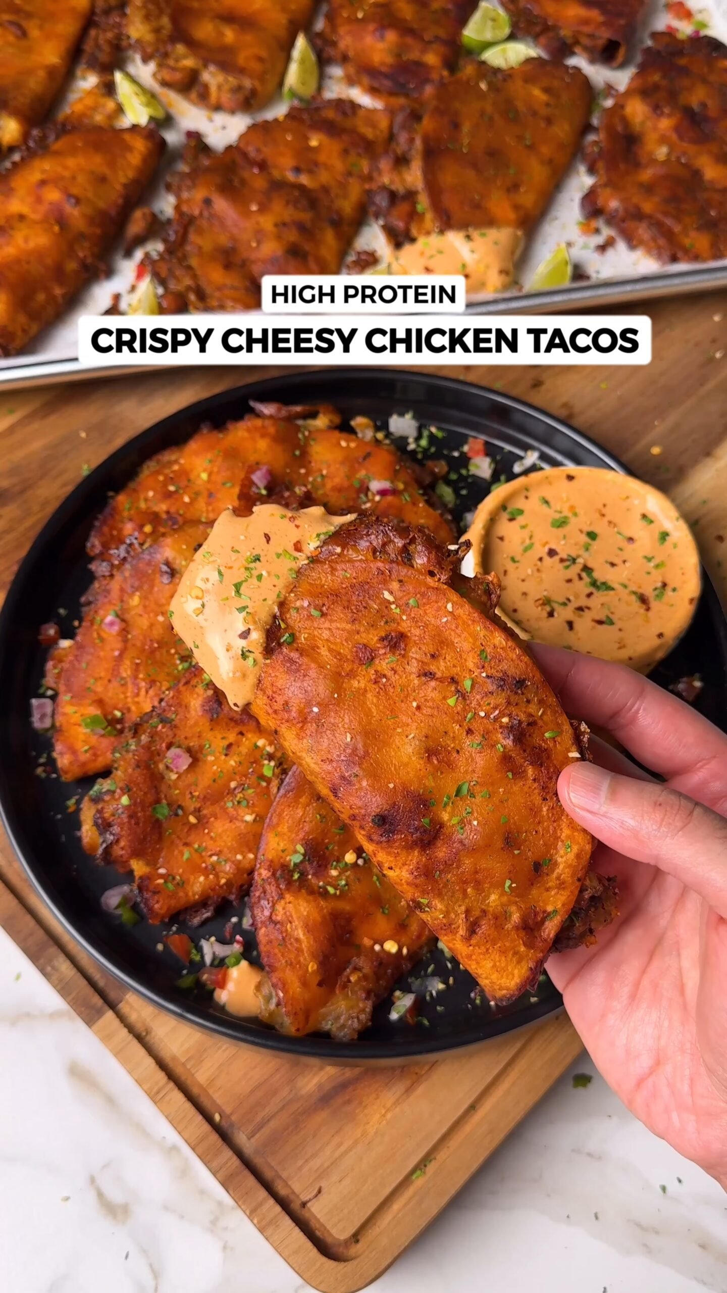 High Protein Crispy Cheesy Chicken Tacos Recipe