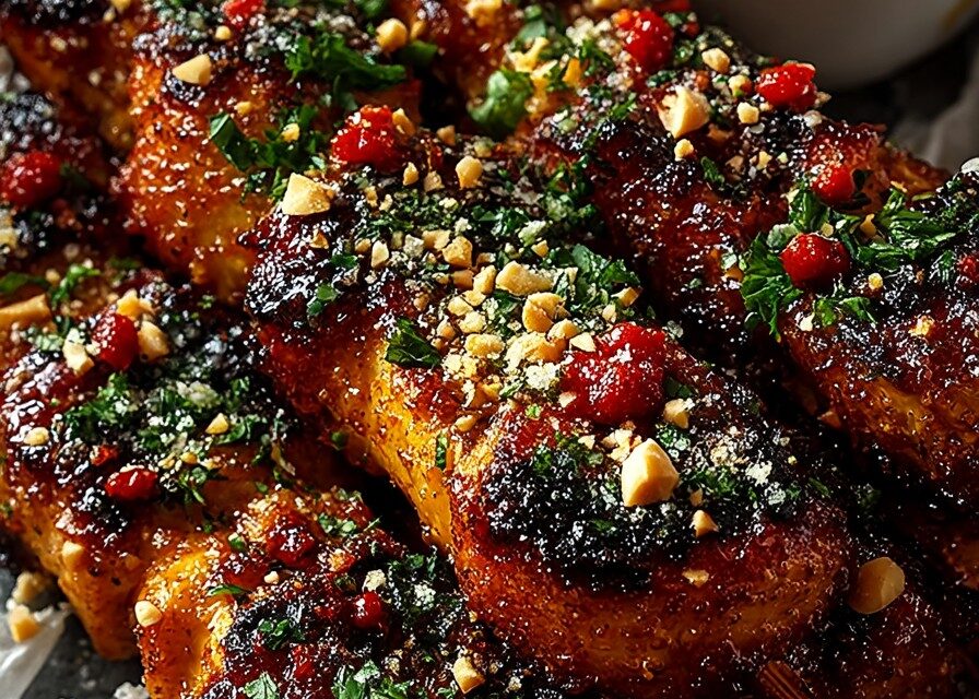 Honey Garlic BBQ Chicken Skewers finished dish