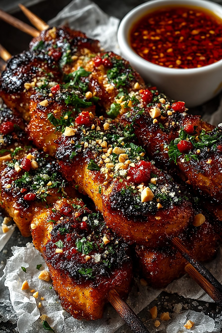 Honey Garlic BBQ Chicken Skewers