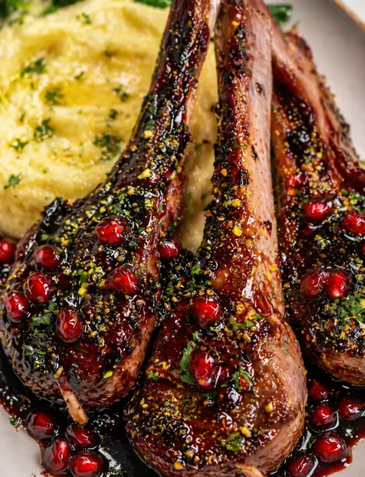 Red Wine-Pomegranate Glazed Lamb Chops