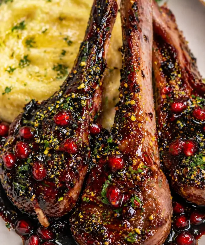 Red Wine-Pomegranate Glazed Lamb Chops