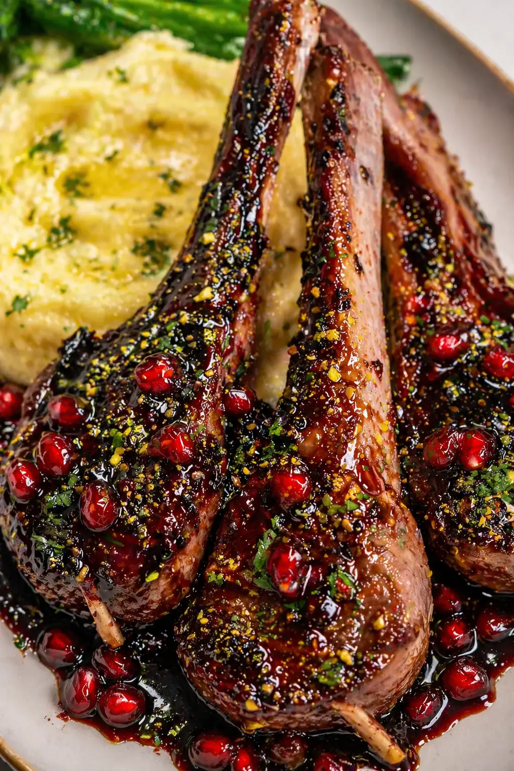 Red Wine-Pomegranate Glazed Lamb Chops