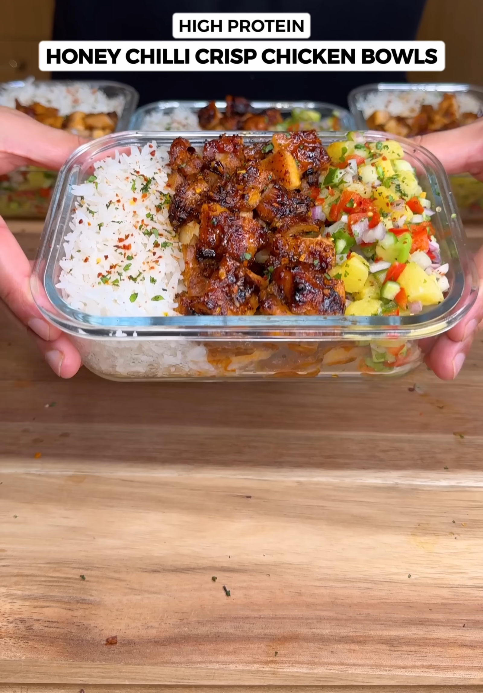 Honey Chilli Crisp Chicken Bowls: High protein Recipe