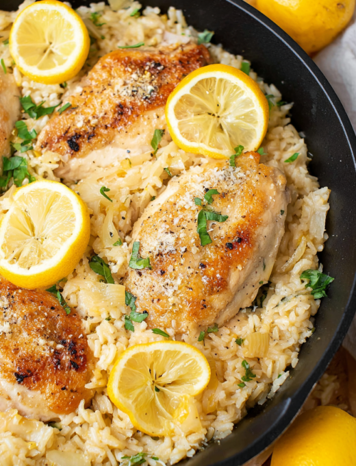 One-pan Lemon Parmesan Chicken and Rice