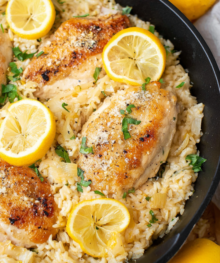 One-pan Lemon Parmesan Chicken and Rice
