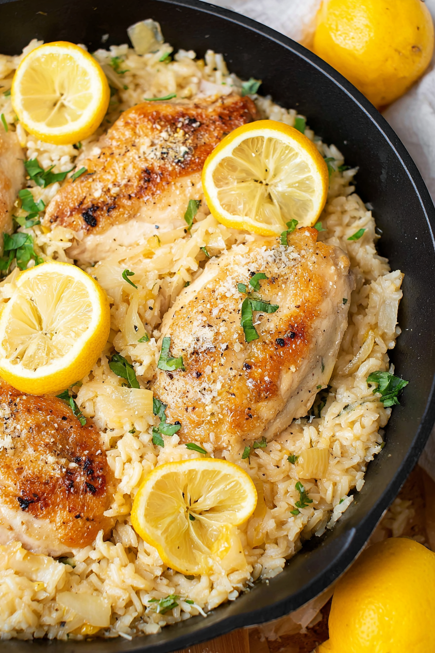 One-pan Lemon Parmesan Chicken and Rice